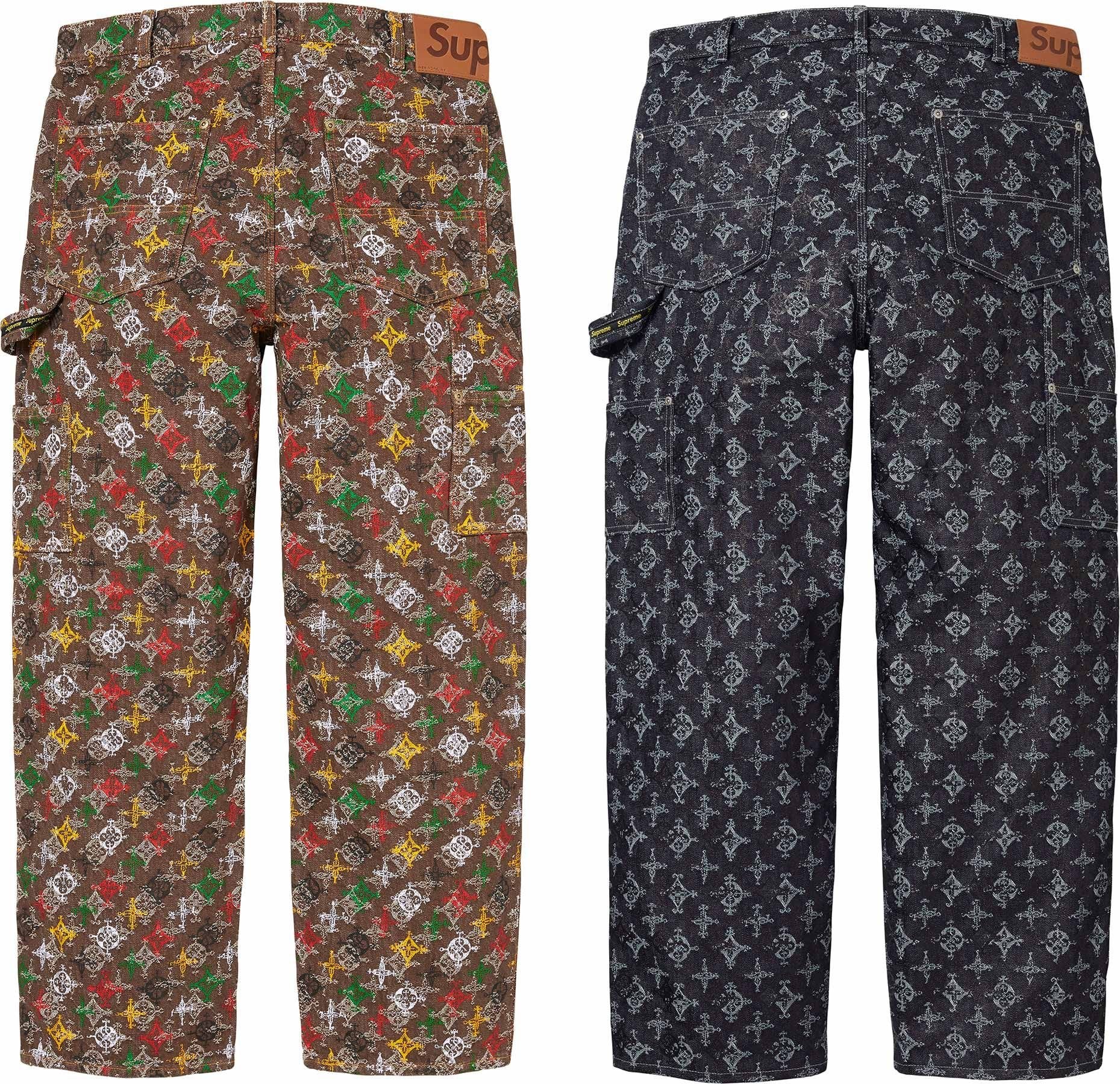 Overprint Jacquard Double Knee Denim Painter Pant view 4